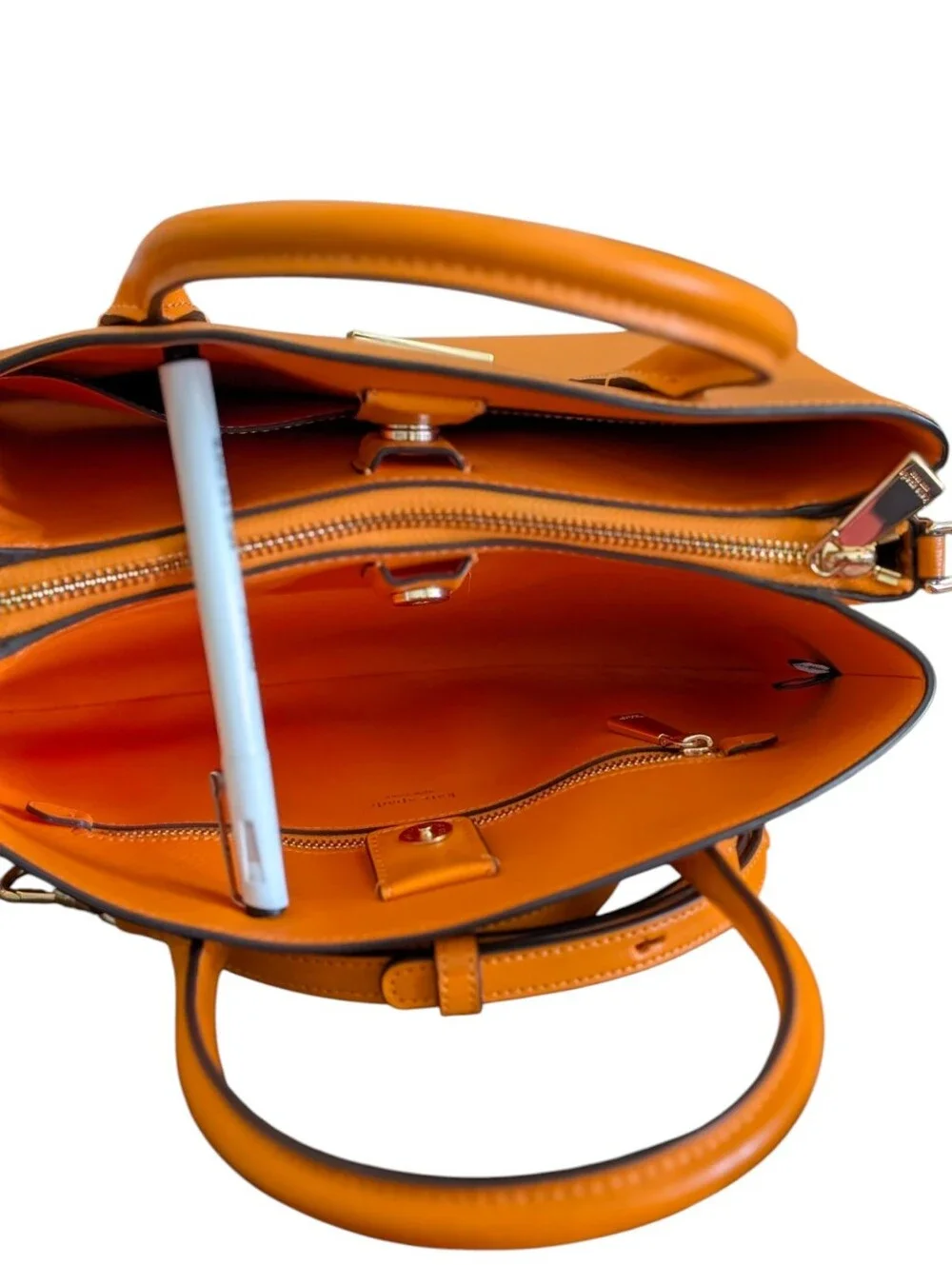 Kate Spade ♠️ New York Serena Saffiano Leather Satchel Bag Orange Tangerine